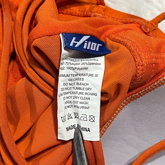 Hilor Macrame Back Shirred Halter One Piece Tummy Control Swimsuits Swimwear - Picture 8 of 12